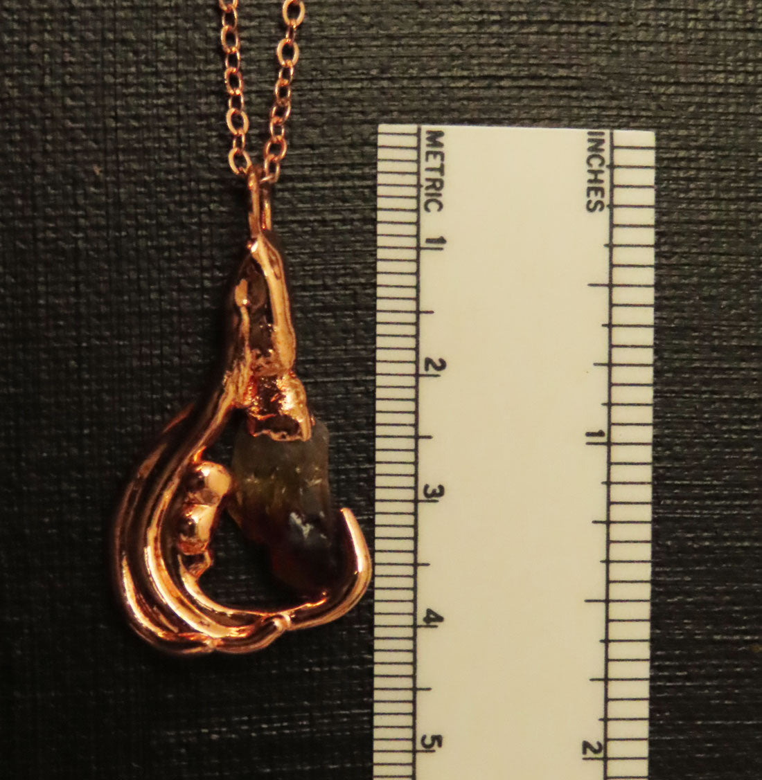 Citrine & Roots Electroformed Pendant