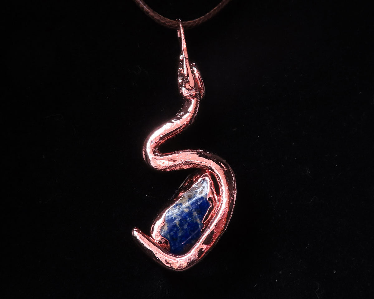 Lapis with Electroformed Snake Pendant