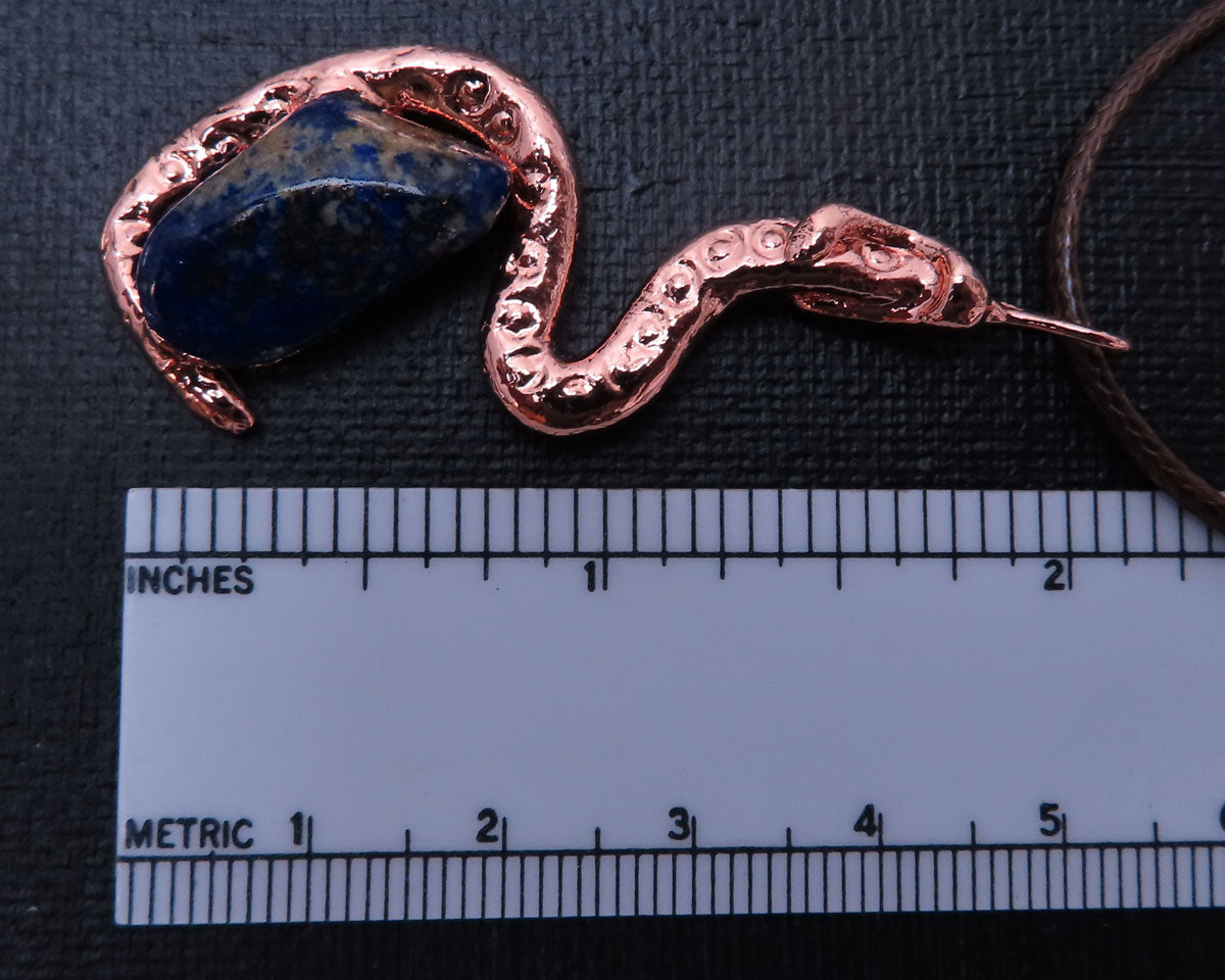 Lapis with Electroformed Snake Pendant
