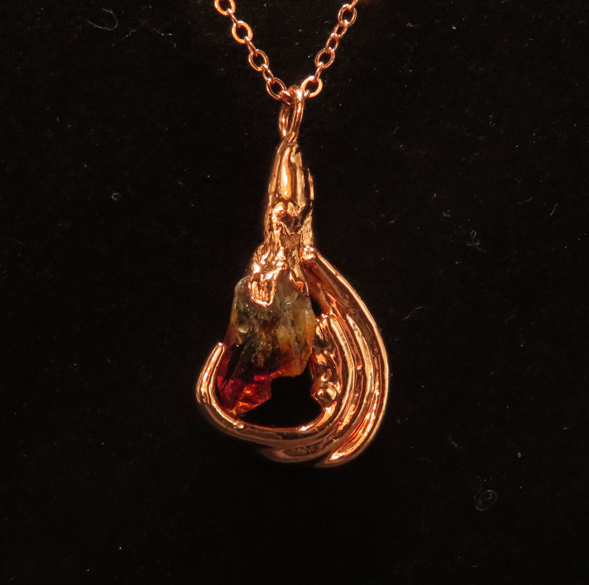 Citrine & Roots Electroformed Pendant