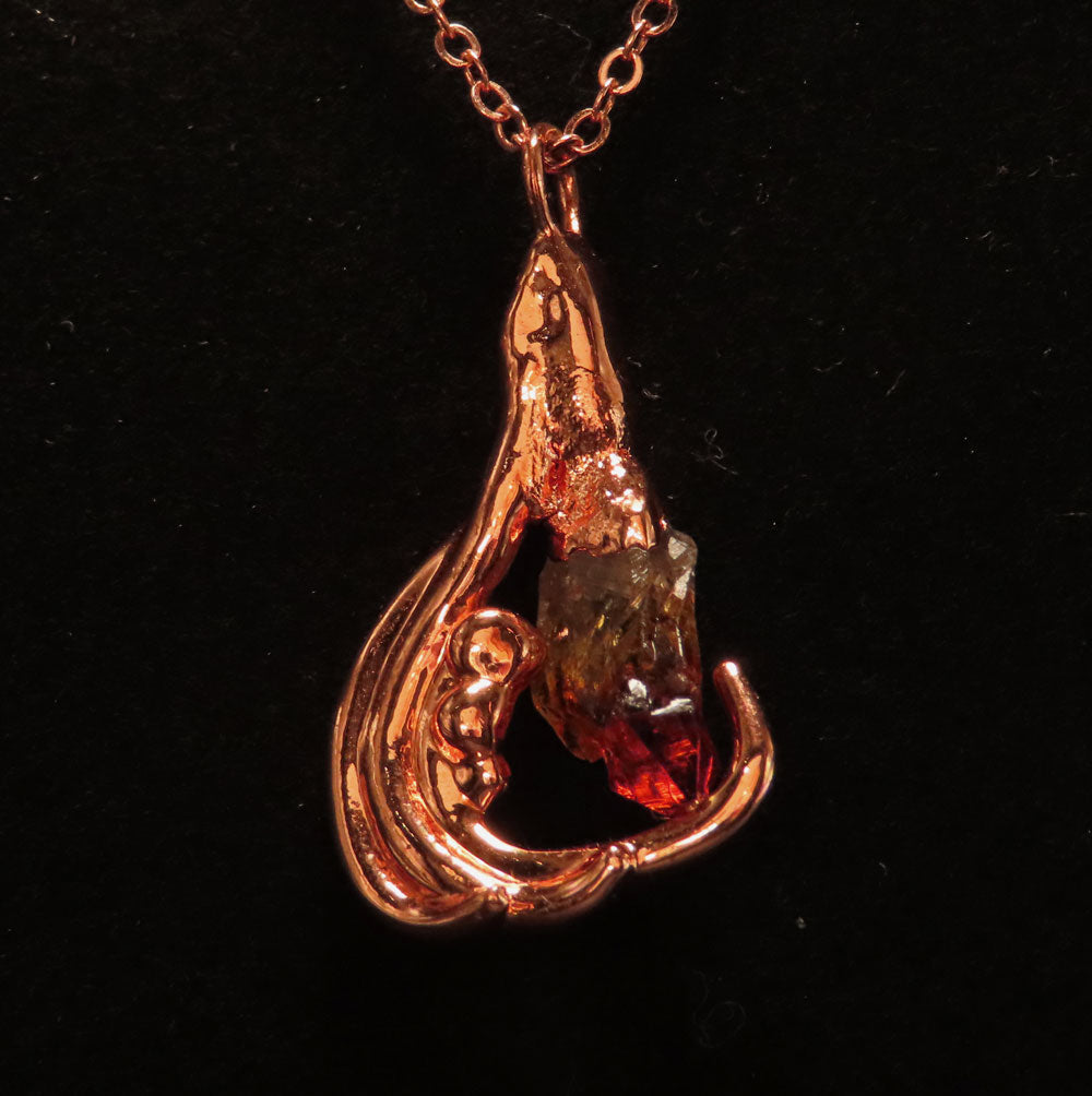 Citrine & Roots Electroformed Pendant