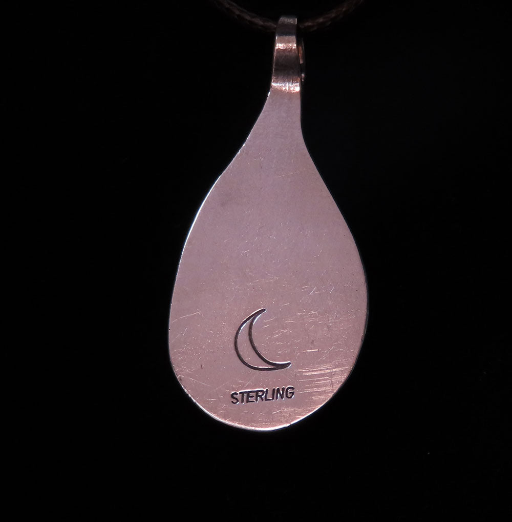 Silver Pendant with Recessed Flames & Triplet Opal