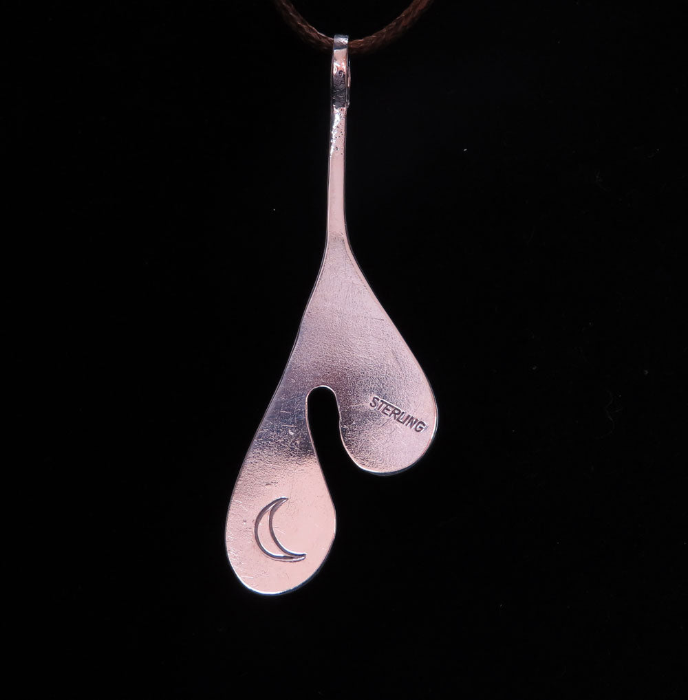 Flames & Roots Silver Pendant with Opal