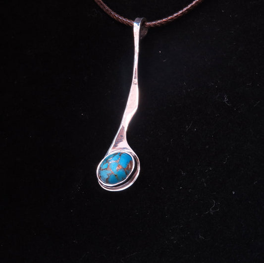 Silver Pendant with Turquoise