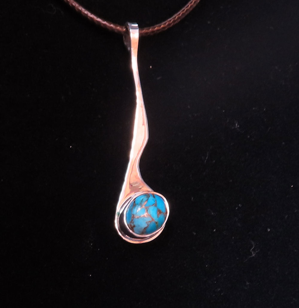 Silver Pendant with Turquoise