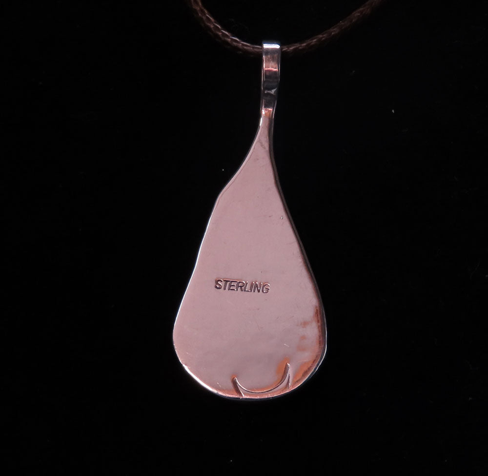 Silver Pendant with Flame Design & Ethiopian Opal