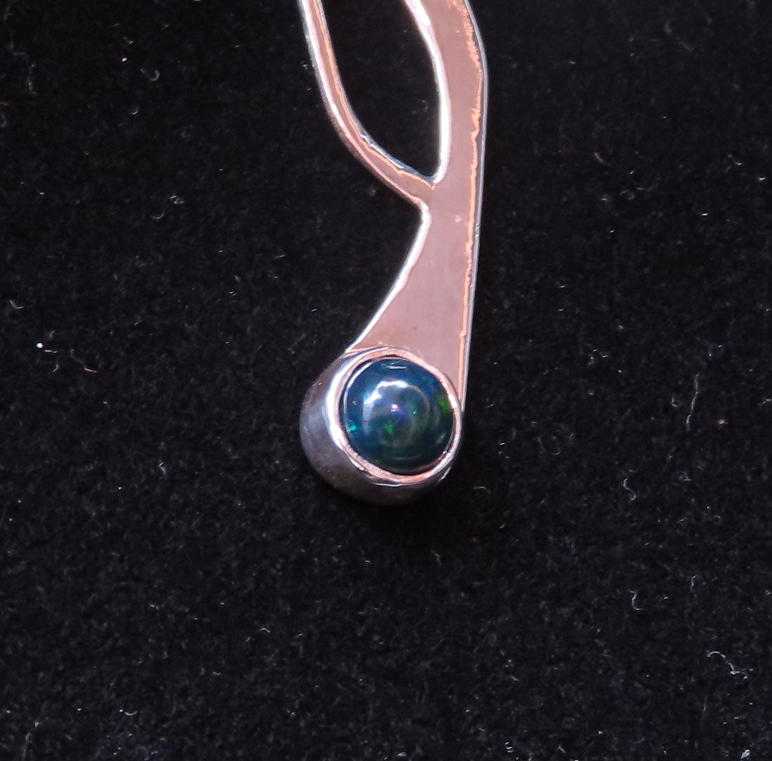 Sterling Silver Pendant with Black Opal