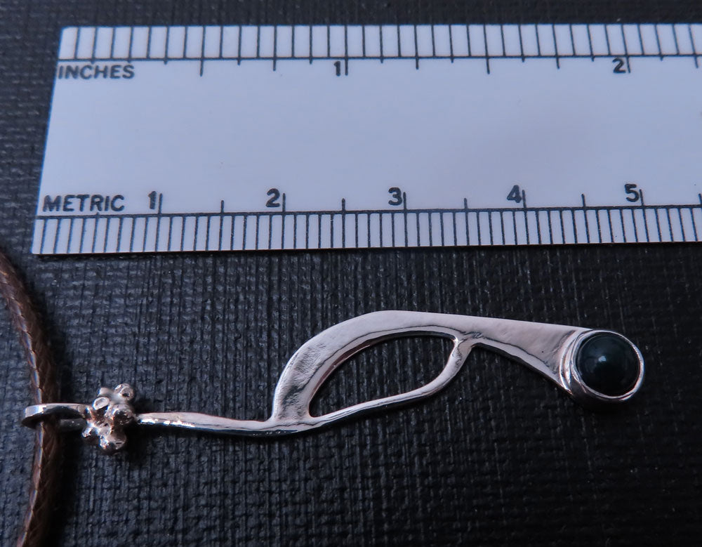 Sterling Silver Pendant with Black Opal