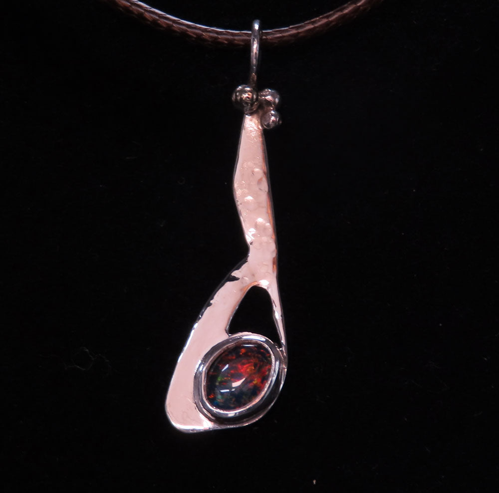 Silver Pendant with Triplet Opal