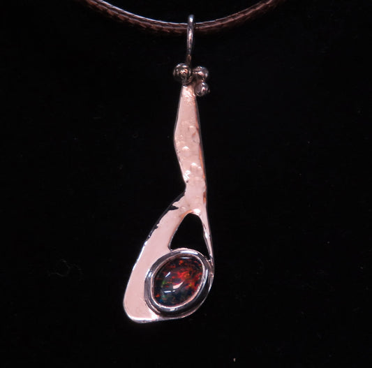 Silver Pendant with Triplet Opal