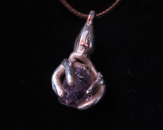 Amethyst & Roots Pendant
